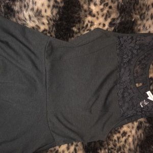 Grey peplum lace top